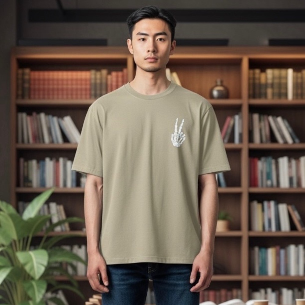 🤑 5/$25 Men's Casual Olive Green Short Sleeve Graphic Tee